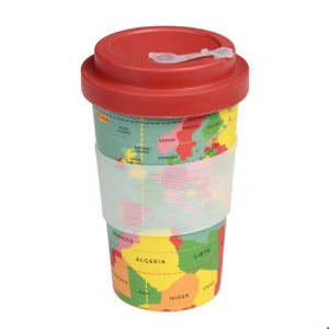 World Map Bamboo Teacup